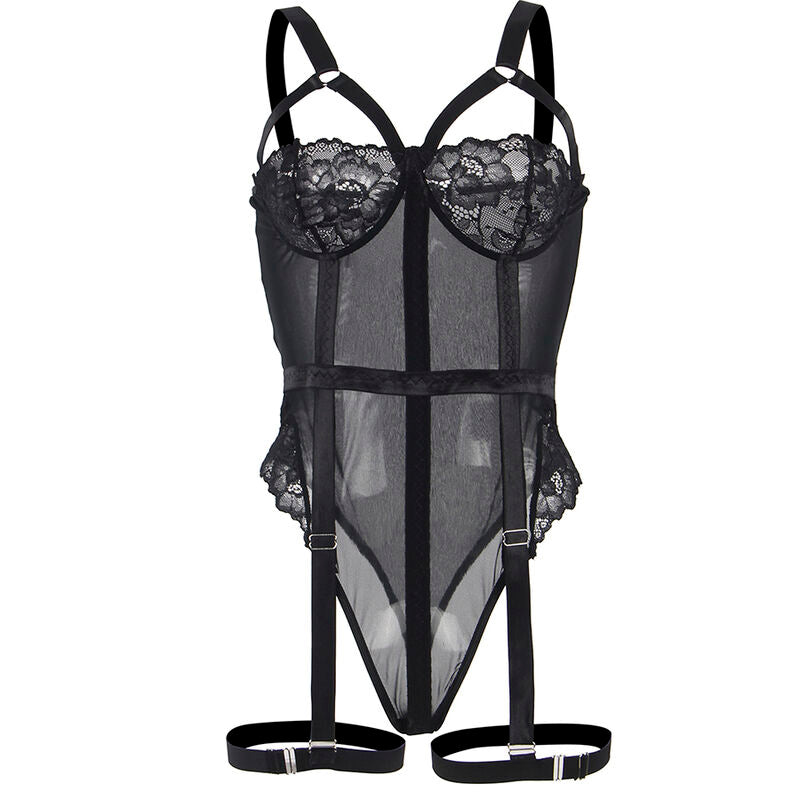 Subblimeteddy With Garter Strap Detail Chest Black S/M | Niks.fi verkkokauppa