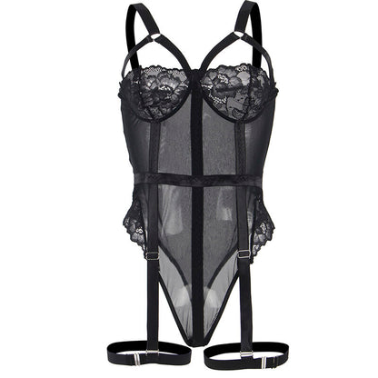 Subblimeteddy With Garter Strap Detail Chest Black S/M | Niks.fi verkkokauppa