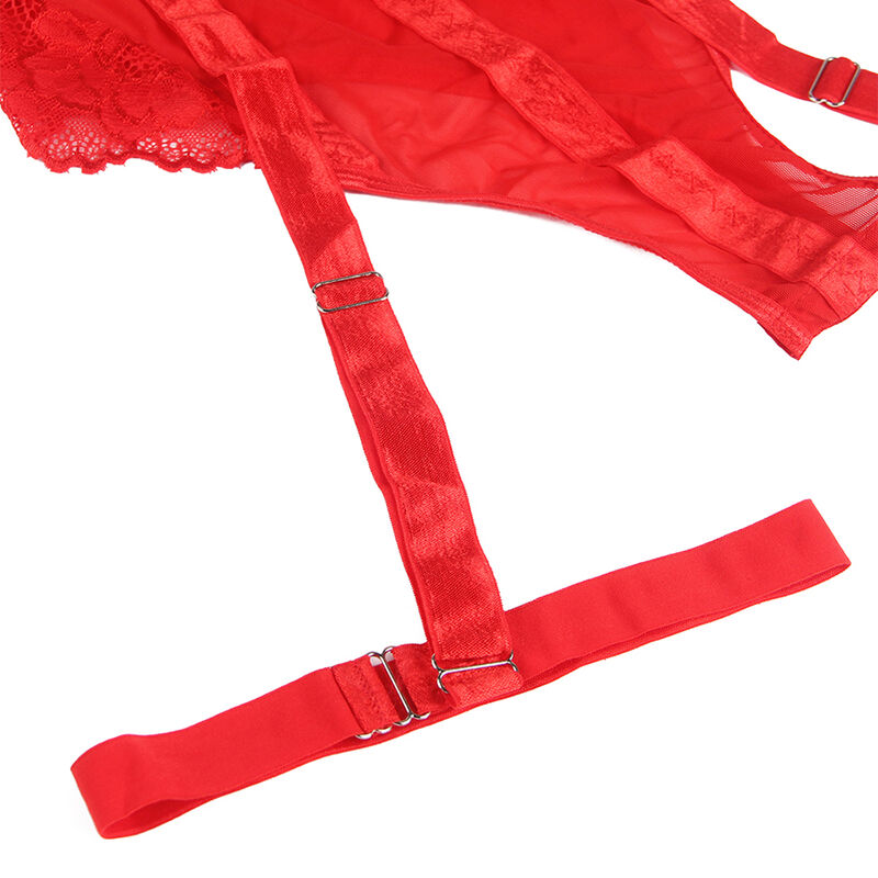 Subblimeteddy With Garter Strap Detail Chest Red S/M | Niks.fi verkkokauppa