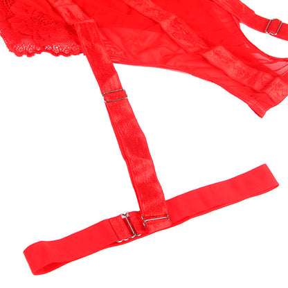 Subblimeteddy With Garter Strap Detail Chest Red S/M | Niks.fi verkkokauppa
