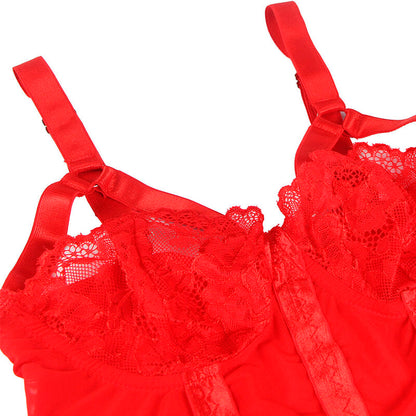 Subblimeteddy With Garter Strap Detail Chest Red S/M | Niks.fi verkkokauppa