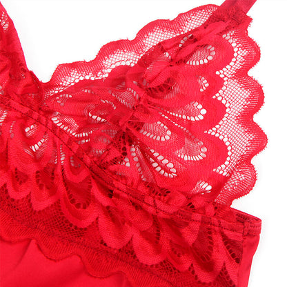 Subblimesatin Babydoll With Lace Red L/Xl | Niks.fi verkkokauppa