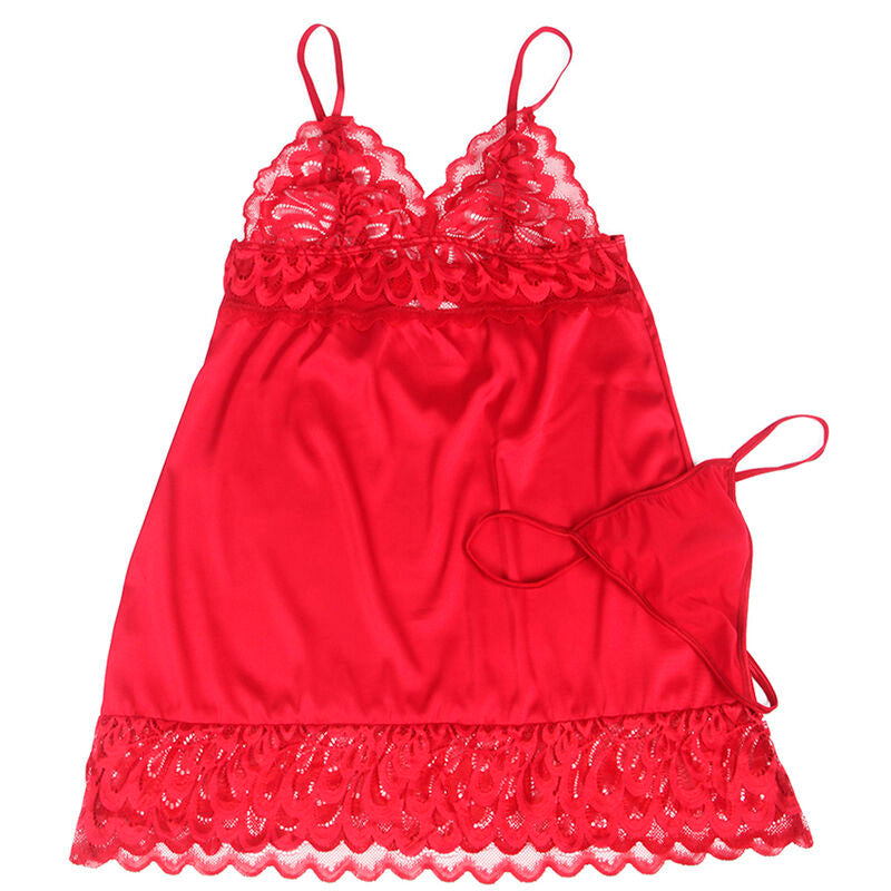 Subblimesatin Babydoll With Lace Red L/Xl | Niks.fi verkkokauppa