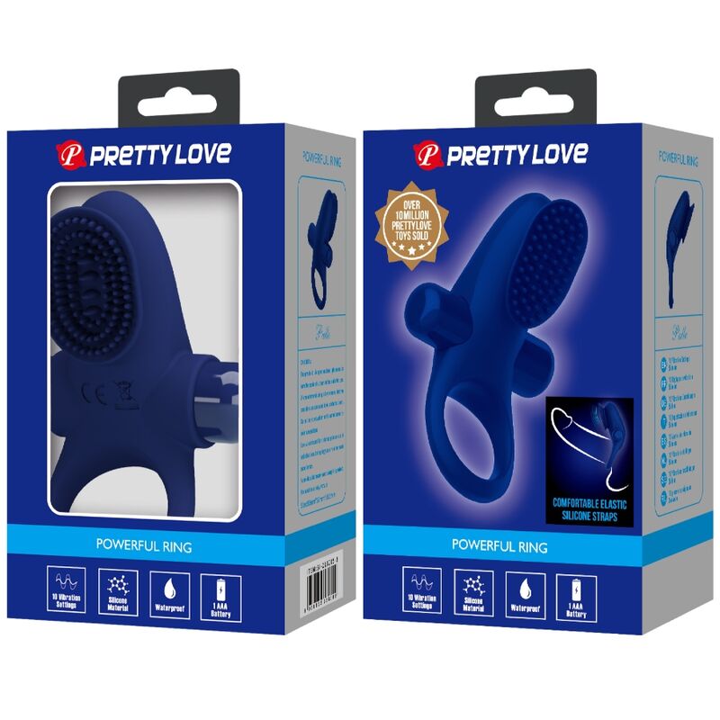 Pretty Lovepalle Ring With Vibration Blue | Niks.fi verkkokauppa