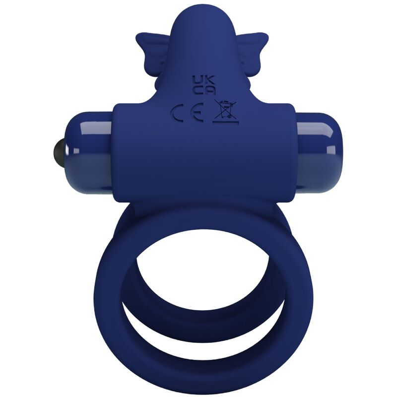 Pretty Lovejamele Double Ring With Vibration & Butterfly Stimulator Blue | Niks.fi verkkokauppa