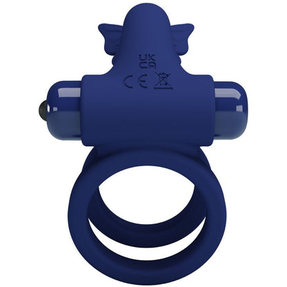 Pretty Lovejamele Double Ring With Vibration & Butterfly Stimulator Blue | Niks.fi verkkokauppa