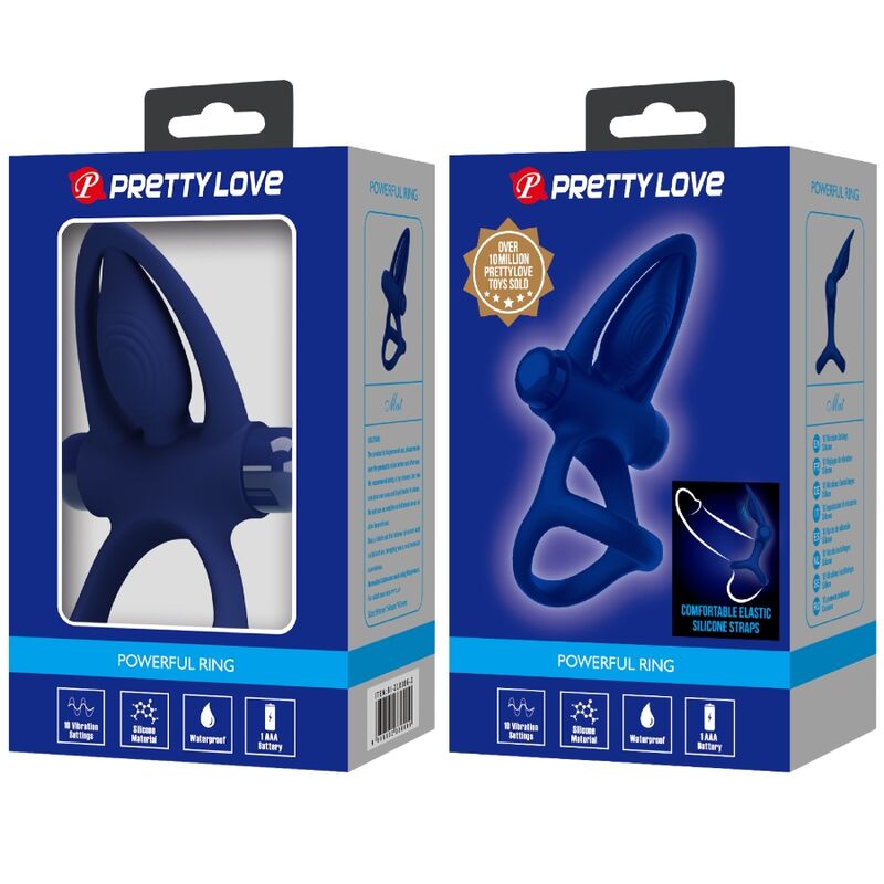 Pretty Lovemat Double Ring With Vibration & Stimulator Blue | Niks.fi verkkokauppa