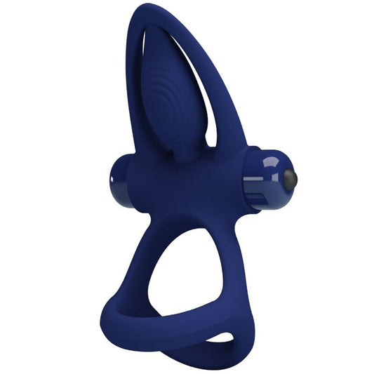 Pretty Lovemat Double Ring With Vibration & Stimulator Blue | Niks.fi verkkokauppa