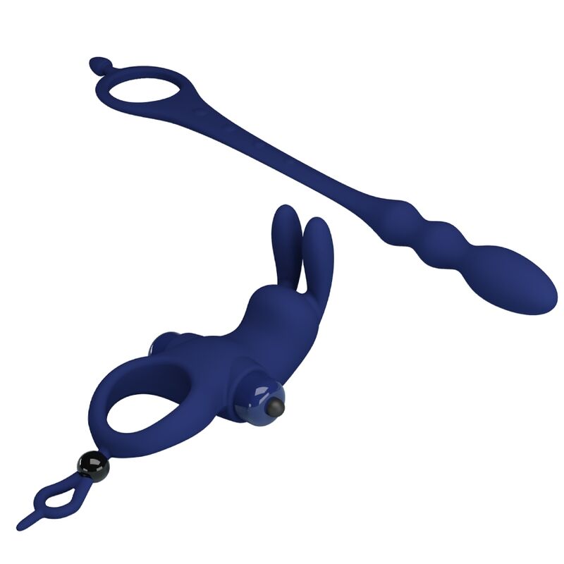 Pretty Loveayad Rabbit Vibrator Ring With Plug Blue | Niks.fi verkkokauppa