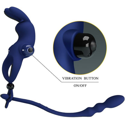 Pretty Loveayad Rabbit Vibrator Ring With Plug Blue | Niks.fi verkkokauppa