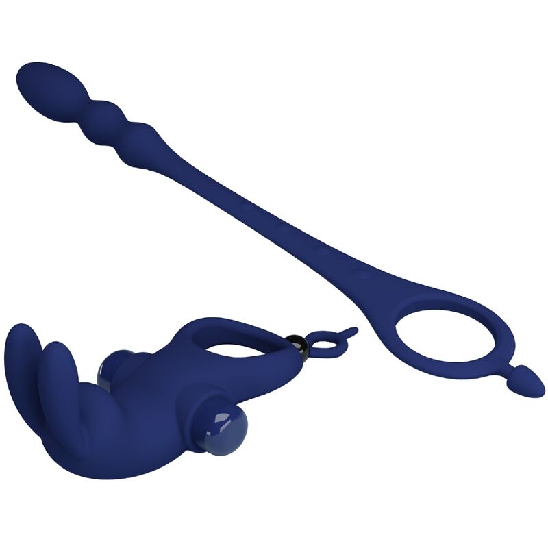 Pretty Loveayad Rabbit Vibrator Ring With Plug Blue | Niks.fi verkkokauppa