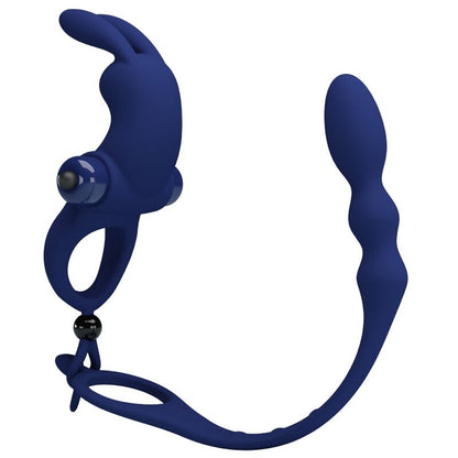 Pretty Loveayad Rabbit Vibrator Ring With Plug Blue | Niks.fi verkkokauppa