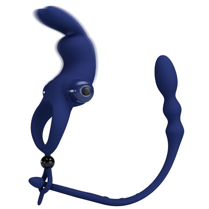 Pretty Loveayad Rabbit Vibrator Ring With Plug Blue | Niks.fi verkkokauppa