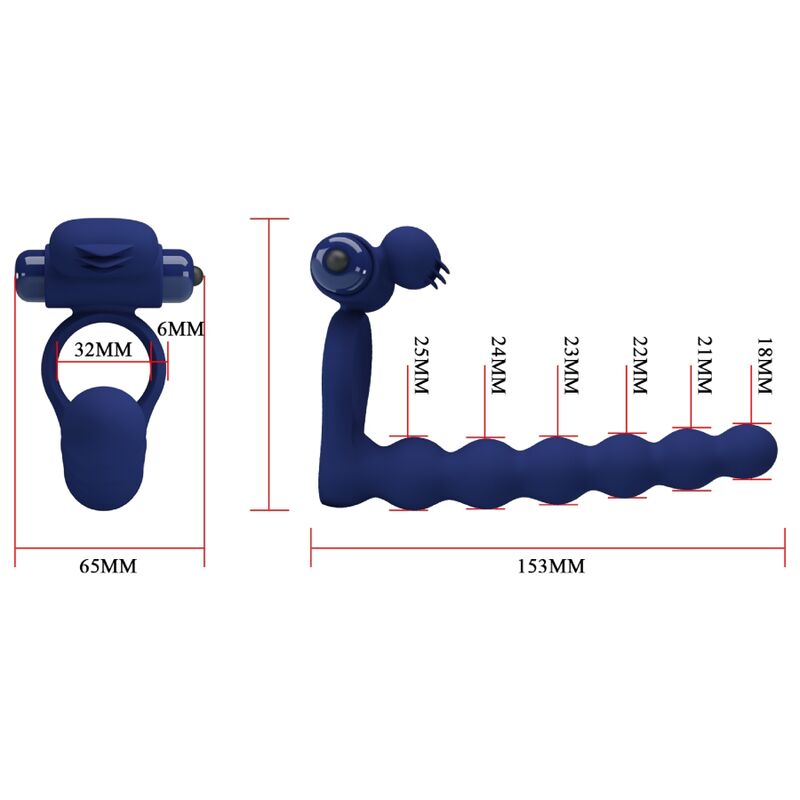 Pretty Loveajmal Vibrating Ring With Plug Blue | Niks.fi verkkokauppa