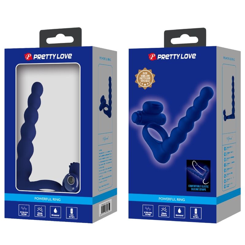 Pretty Loveajmal Vibrating Ring With Plug Blue | Niks.fi verkkokauppa