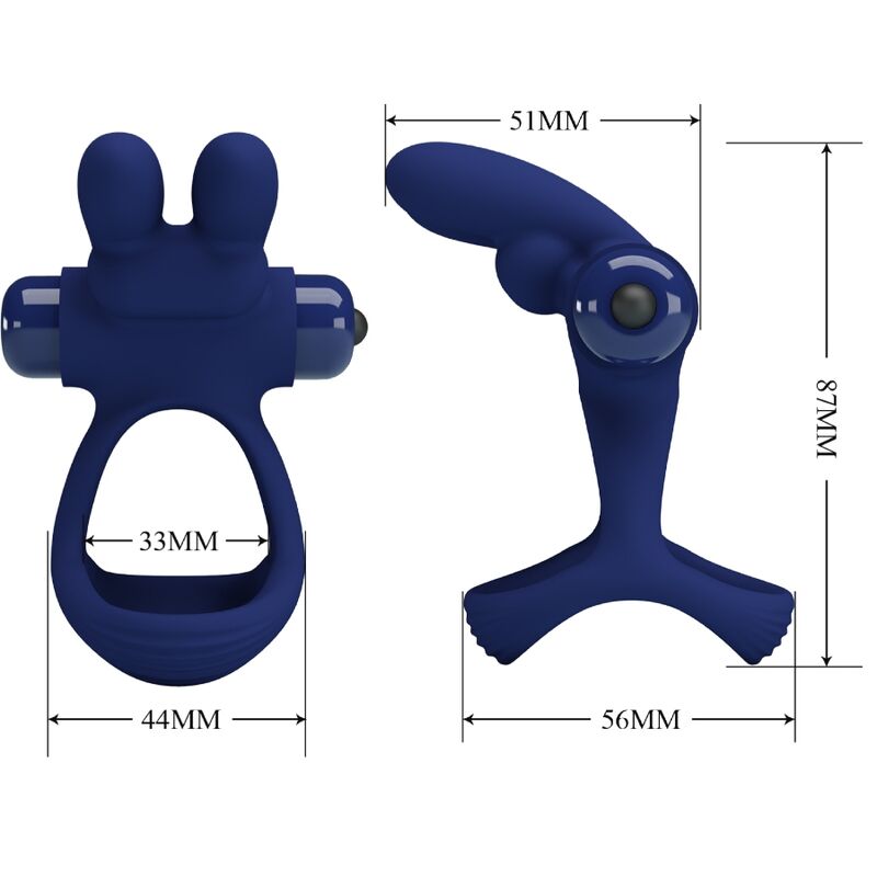 Pretty Lovefrancisco Double Vibrating Ring Rabbit Blue | Niks.fi verkkokauppa