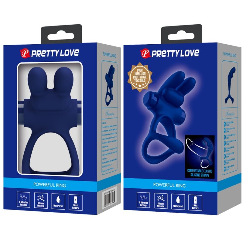 Pretty Lovefrancisco Double Vibrating Ring Rabbit Blue | Niks.fi verkkokauppa