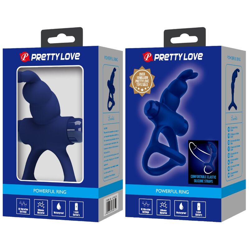 Pretty Loveluchito Double Vibrating Ring Rabbit Blue | Niks.fi verkkokauppa