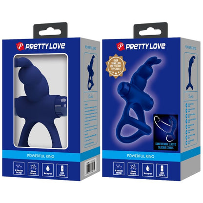 Pretty Loveluchito Double Vibrating Ring Rabbit Blue | Niks.fi verkkokauppa
