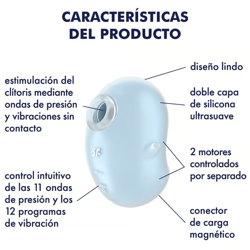 Satisfyercutie Ghost Lay-On Vibrator Light Blue | Niks.fi verkkokauppa