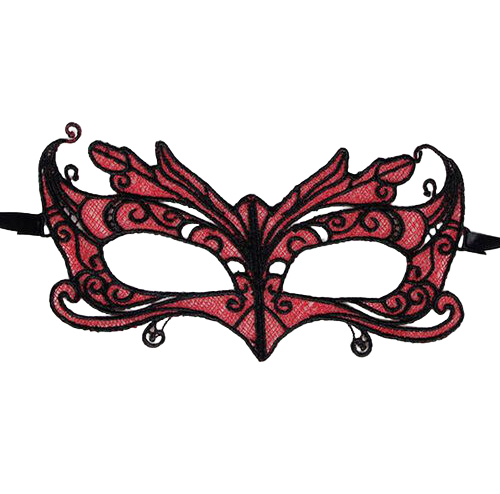 Lace Mask With Red Details | Niks.fi verkkokauppa