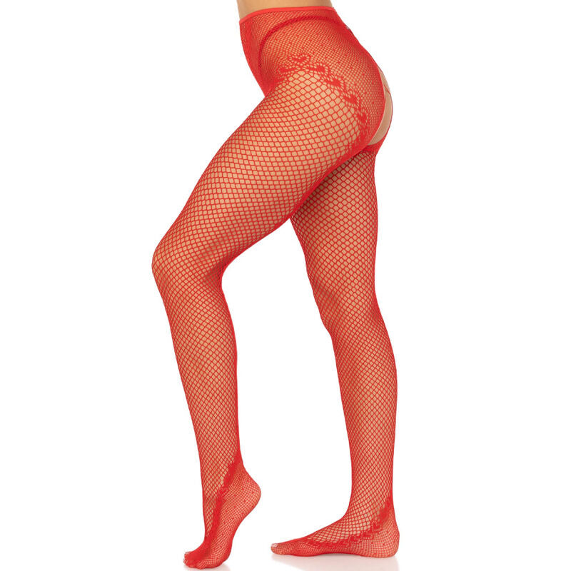 Leg Avenuecrotchless Fishnet Stockings Red | Niks.fi verkkokauppa