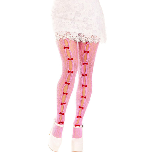 Leg Avenuestockings With Openings Heart & Bows Pink | Niks.fi verkkokauppa