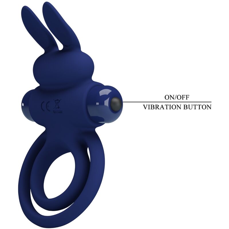 Pretty Lovedarey Double Vibrating Ring Rabbit Blue | Niks.fi verkkokauppa