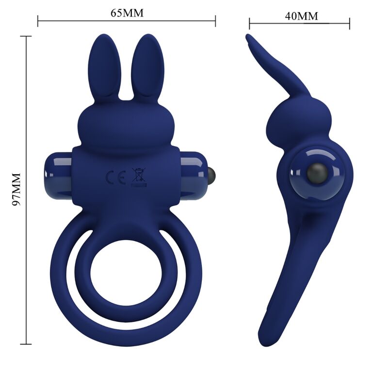 Pretty Lovedarey Double Vibrating Ring Rabbit Blue | Niks.fi verkkokauppa