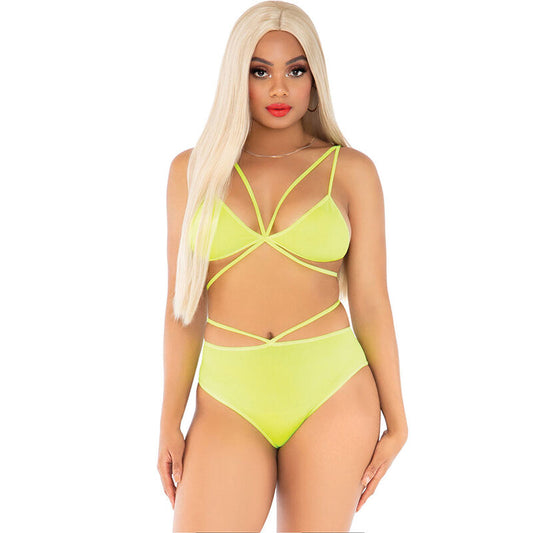 Leg Avenuetop & Panties Yellow With Straps | Niks.fi verkkokauppa