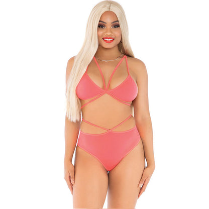 Leg Avenuetop & Panties Coral With Straps | Niks.fi verkkokauppa