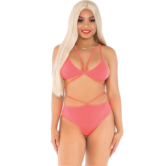 Leg Avenuetop & Panties Coral With Straps | Niks.fi verkkokauppa