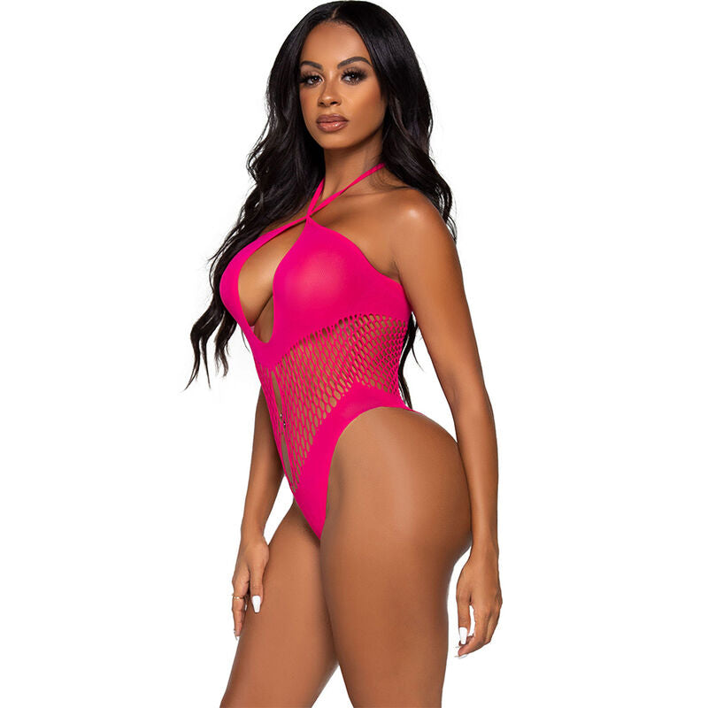Leg Avenueopen & Crossed Neckline Bodysuit Fuchsia | Niks.fi verkkokauppa