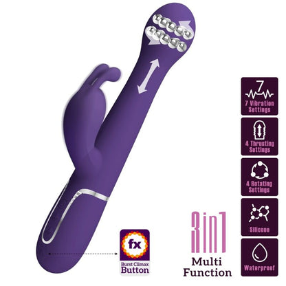 Pretty Lovedejon Rabbit Vibrator 3 In 1 Multifunction Purple | Niks.fi verkkokauppa
