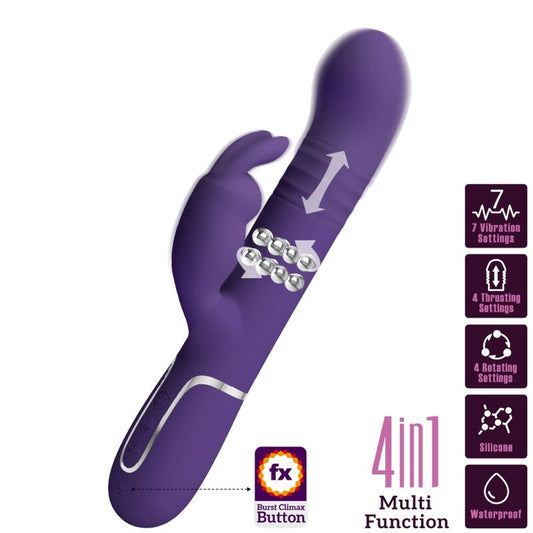 Pretty Lovecoale Rabbit Vibrator 4 In 1 Purple | Niks.fi verkkokauppa