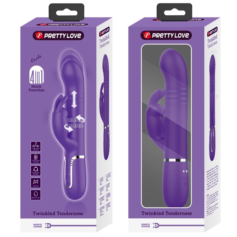 Pretty Lovecoale Rabbit Vibrator 4 In 1 Purple | Niks.fi verkkokauppa