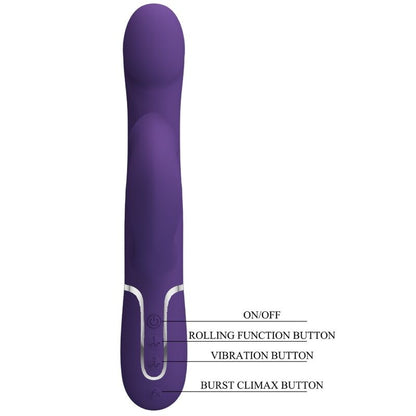 Pretty Lovezalin Rabbit Vibrator Pearls 4 In 1 Purple | Niks.fi verkkokauppa
