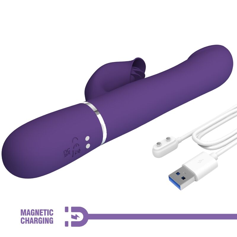 Pretty Lovezalin Rabbit Vibrator Pearls 4 In 1 Purple | Niks.fi verkkokauppa
