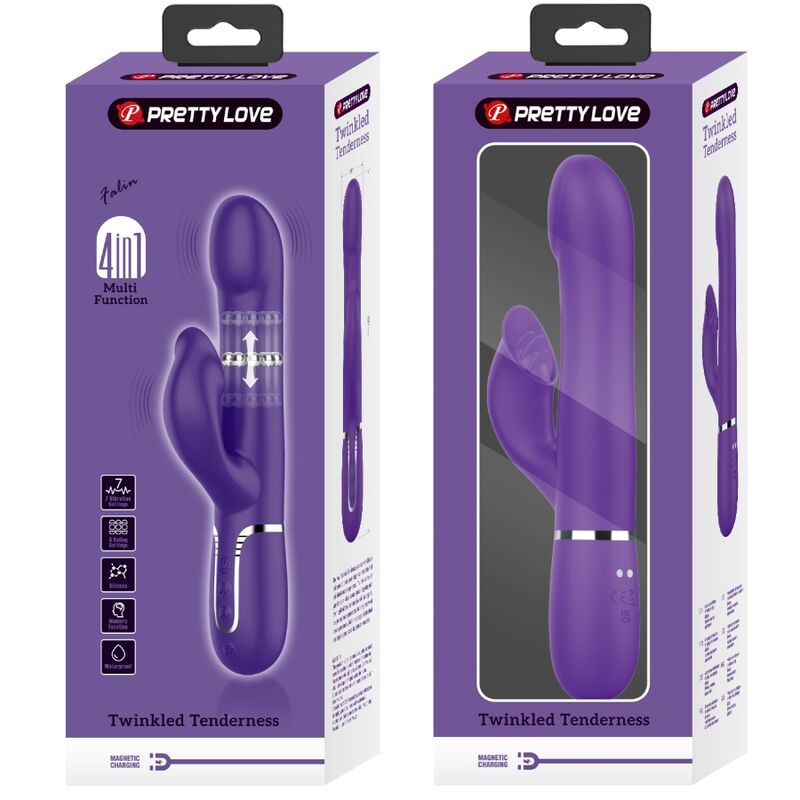 Pretty Lovezalin Rabbit Vibrator Pearls 4 In 1 Purple | Niks.fi verkkokauppa