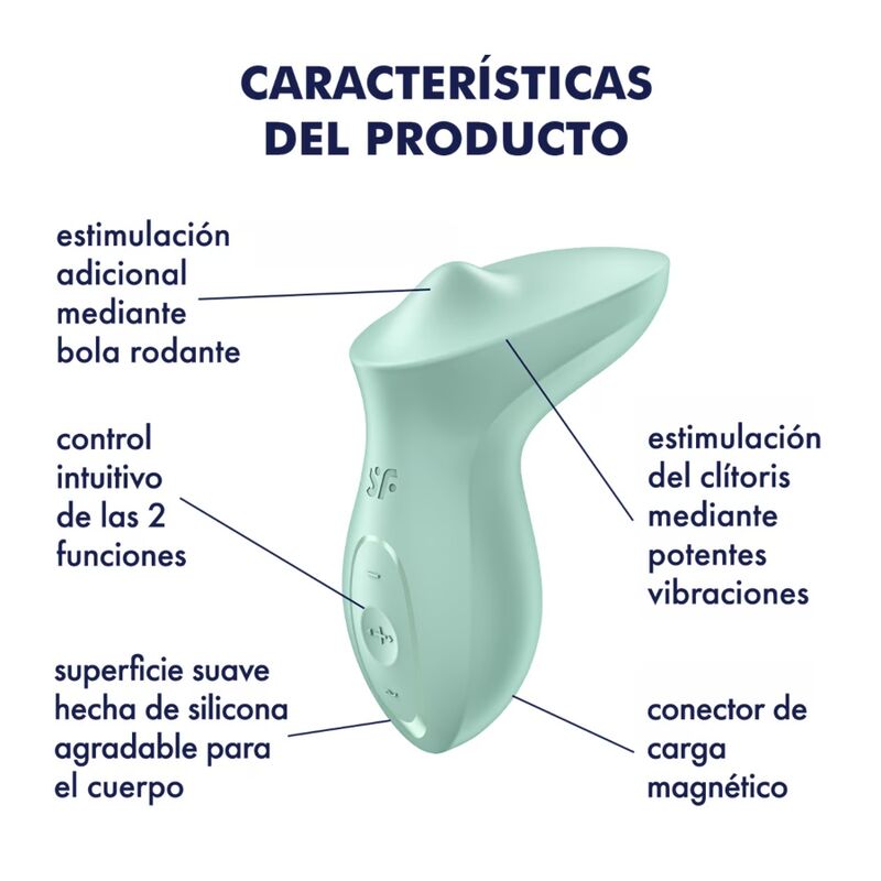 Satisfyerexciterrr Lay-On Clitoris Mint Vibrator | Niks.fi verkkokauppa