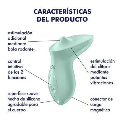 Satisfyerexciterrr Lay-On Clitoris Mint Vibrator | Niks.fi verkkokauppa