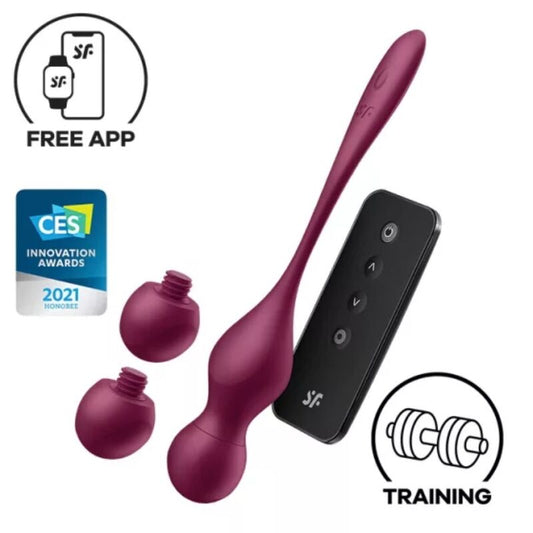 Satisfyerlove Birds Vary Vibrating Balls Free App Wine Red | Niks.fi verkkokauppa