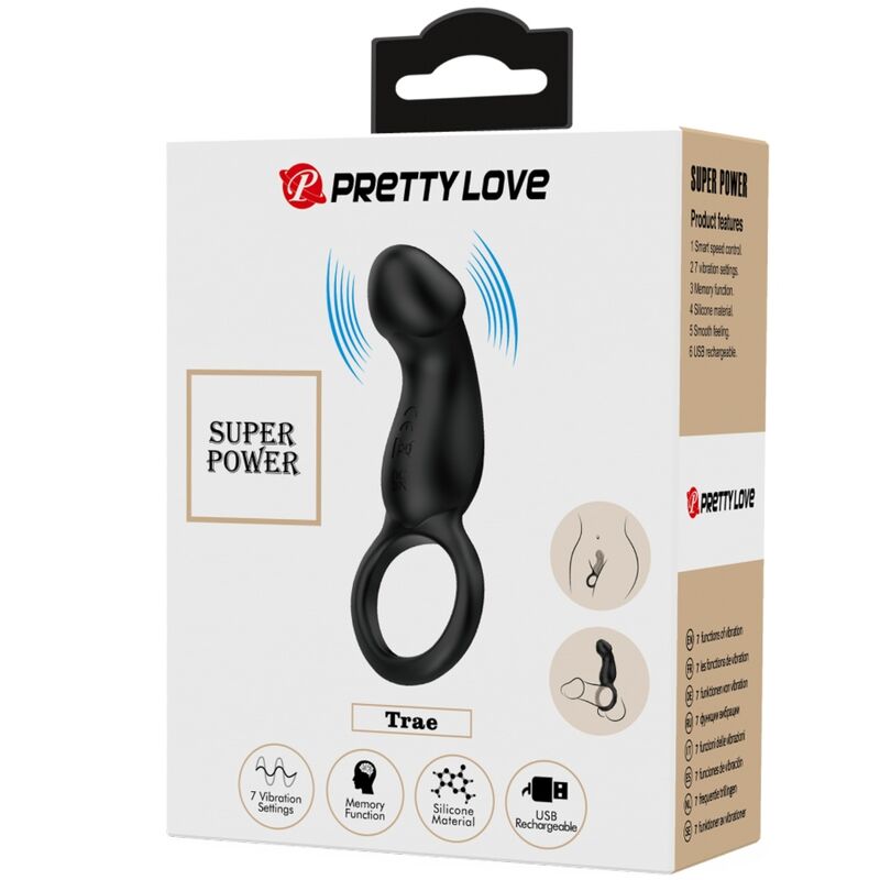 Pretty Lovetrae Vibrating Black Ring With Stimulator | Niks.fi verkkokauppa