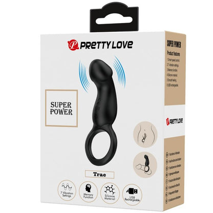 Pretty Lovetrae Vibrating Black Ring With Stimulator | Niks.fi verkkokauppa