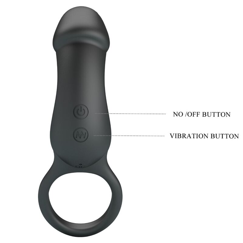 Pretty Lovetrae Vibrating Black Ring With Stimulator | Niks.fi verkkokauppa