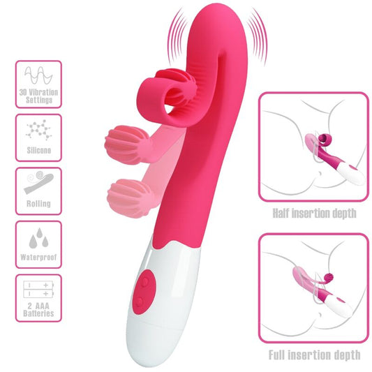 Pink Vibrator And Stimulator 30 Speeds | Niks.fi verkkokauppa