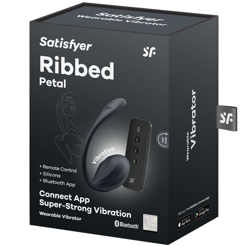 Satisfyerribbed Petal G Point Stimulator Remote Control Black Free App | Niks.fi verkkokauppa