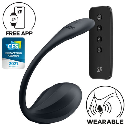Satisfyerribbed Petal G Point Stimulator Remote Control Black Free App | Niks.fi verkkokauppa