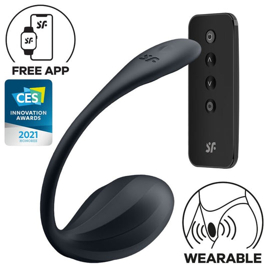 Satisfyerribbed Petal G Point Stimulator Remote Control Black Free App | Niks.fi verkkokauppa