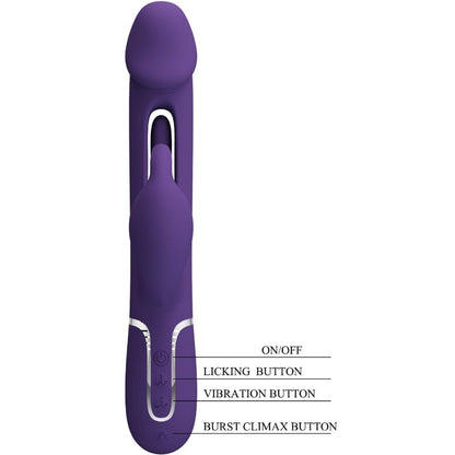 Pretty Lovekampas Rabbit 3 In 1 Multifunction Vibrator With Tongue Violet | Niks.fi verkkokauppa